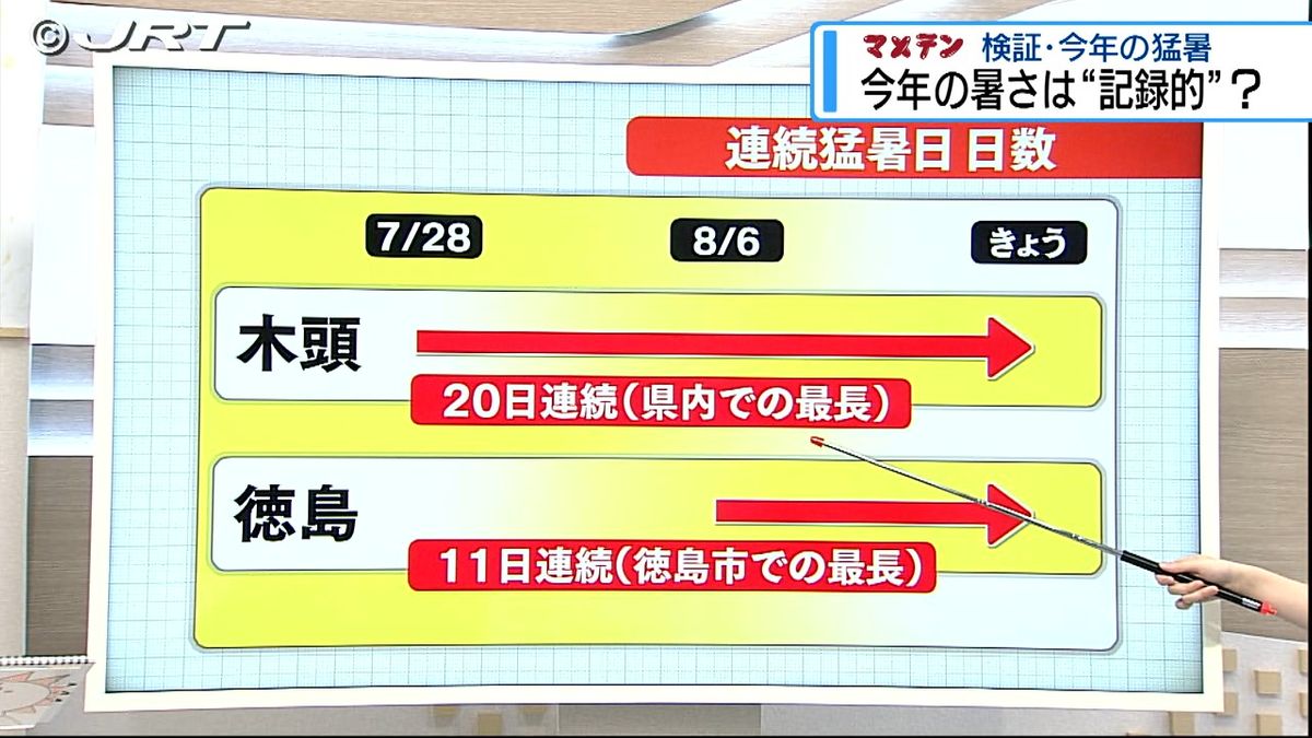 連日猛暑日が続く県内　「マメテン」終わりが見えないこの「暑さ」はどうなる【徳島】