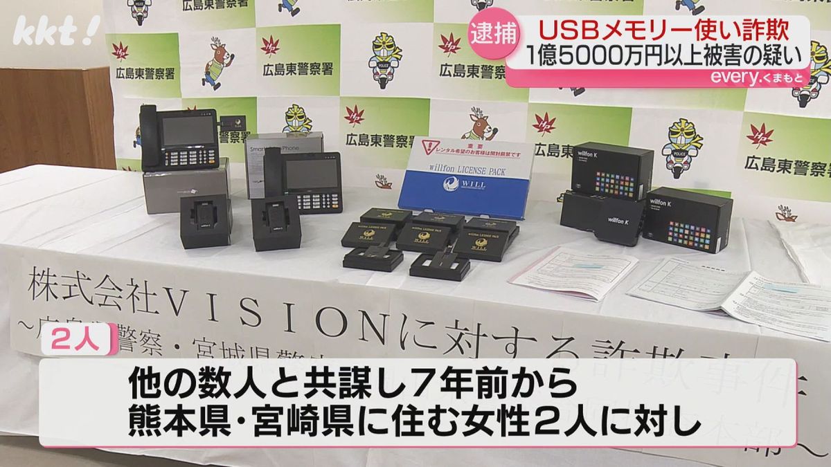 押収されたUSBメモリなど
