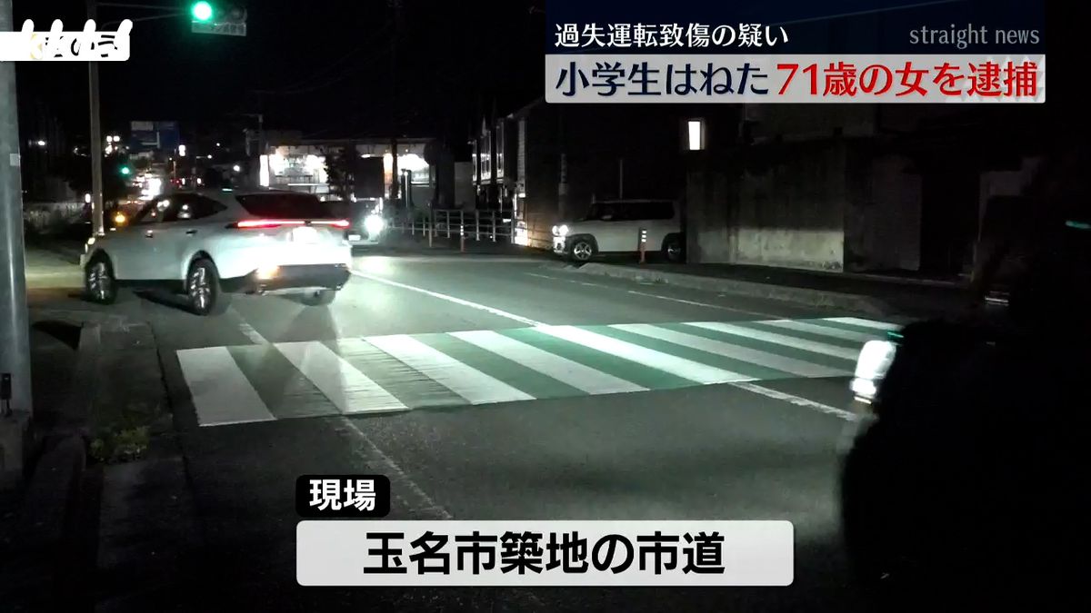 事故があった横断歩道(10日･玉名市築地)