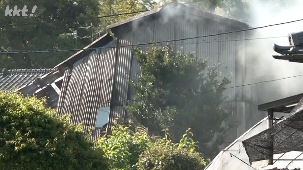 熊本市北区で火災「小屋が燃えている」けが人なし