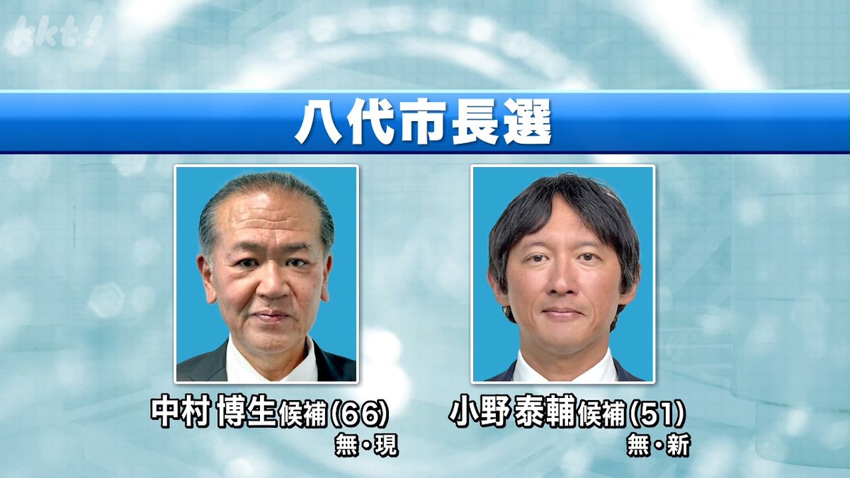 八代市長選31日投開票 30日までに有権者の25％が期日前投票（2025年8月31日掲載）…