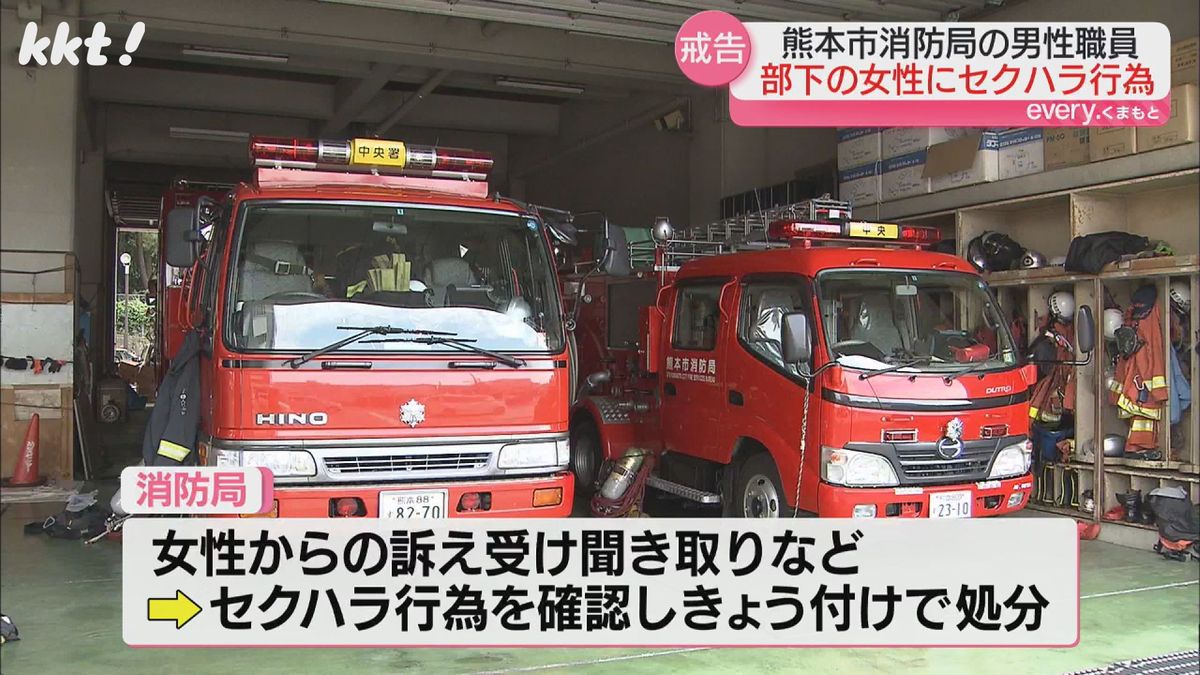 【セクハラ】女性の部下との飲食で体を複数回触る 熊本市消防局の男性職員を戒告