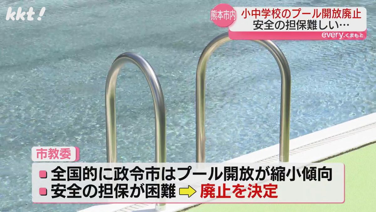 熊本市教委はプール開放の廃止を決定