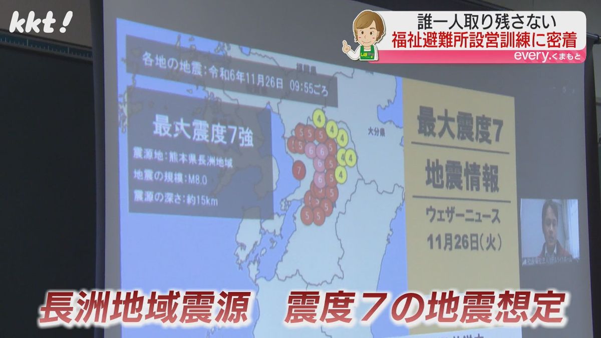 長洲地域震源 震度7の地震想定の訓練