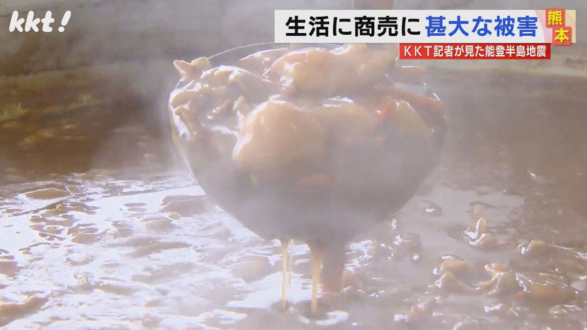 避難所でカレーの炊き出し