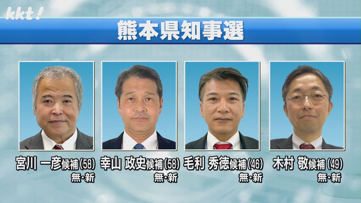 【熊本県知事選】告示後2度目の週末 4人の候補者の動きは