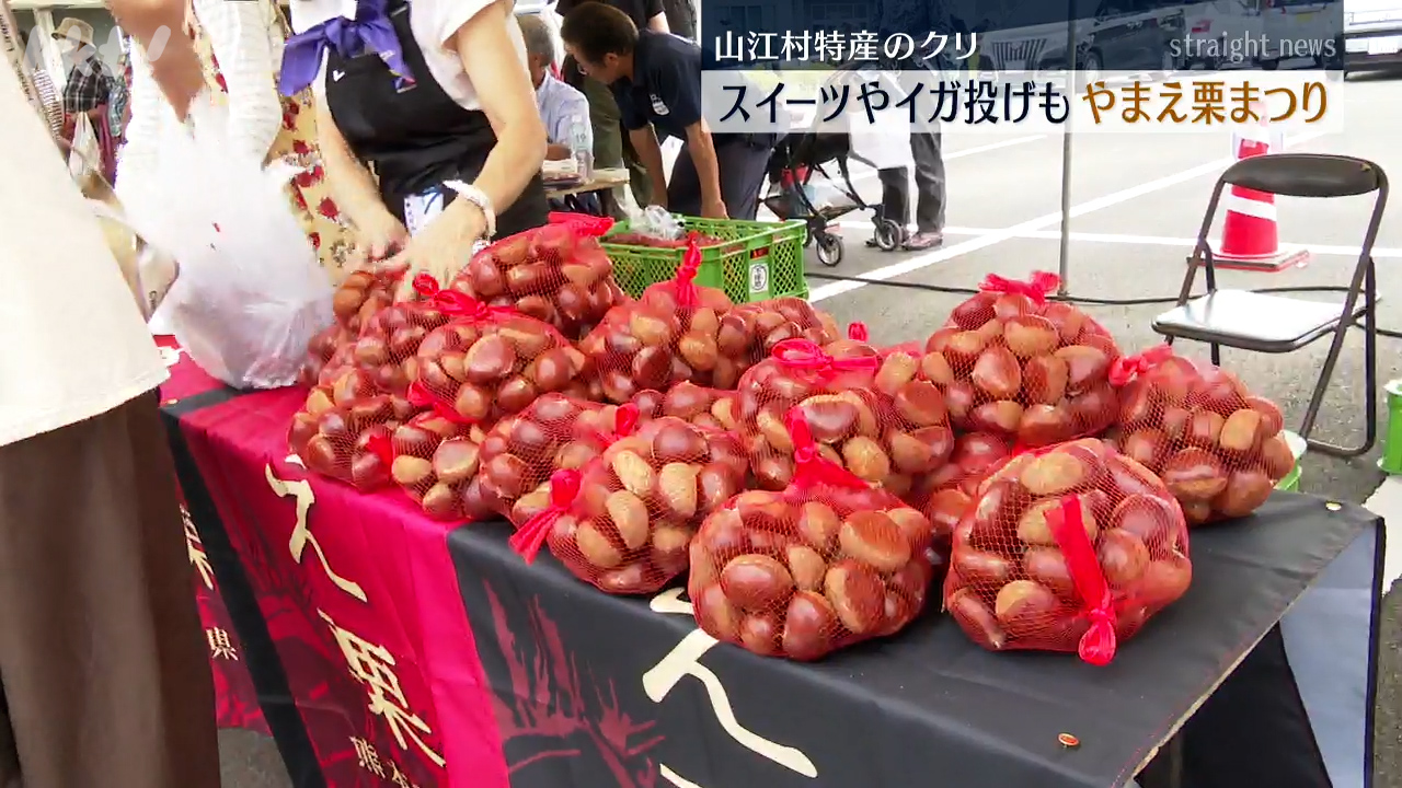 つかみ取りやイガ投げゲームも 山江村で特産の栗まつり（2025年9月24日