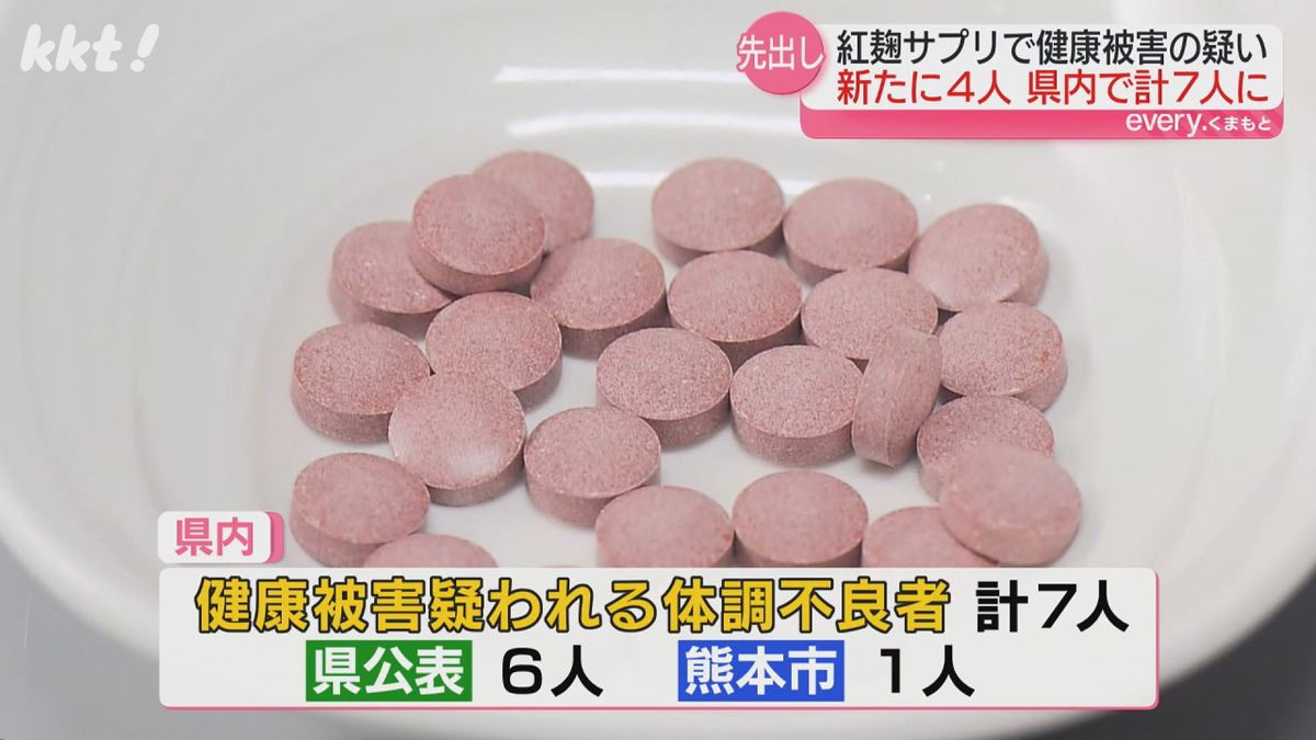【紅麹サプリ】熊本で新たに4人に健康被害の疑い これまでの発表と合わせ計7人に