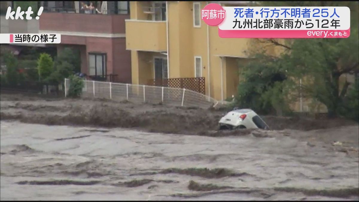氾濫した白川(2012年7月･熊本市)