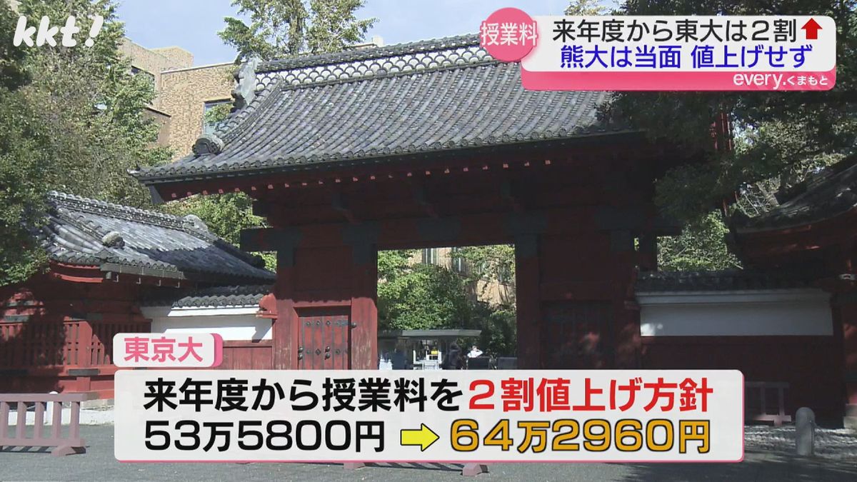 東京大学は来年度から学費を2割値上げする方針