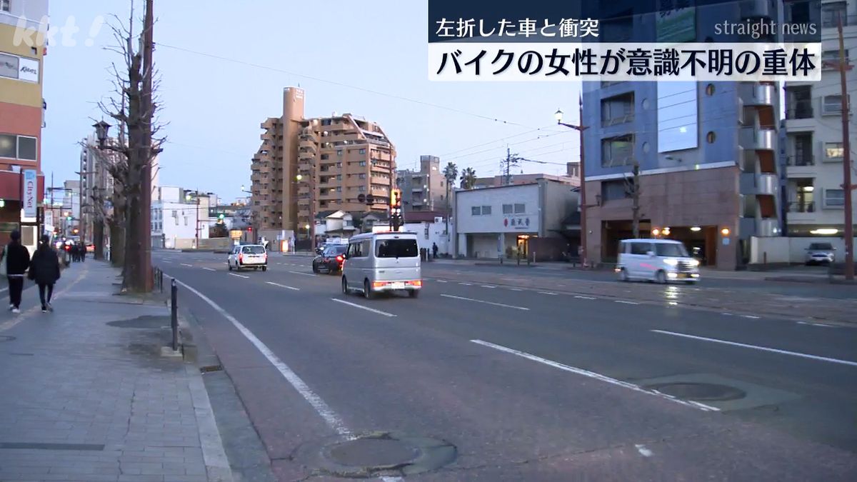 事故現場(7日･熊本市中央区)