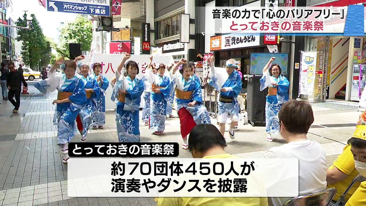 6会場で約70団体450人が演奏やダンスを披露