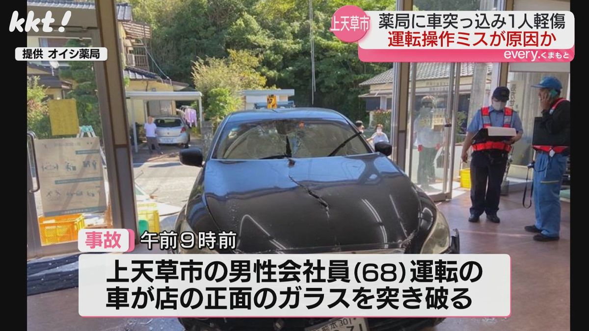 車が薬局のガラスを突き破り店内に 女性従業員けが｢向かいの民家に衝突あわててアクセル踏み込む｣