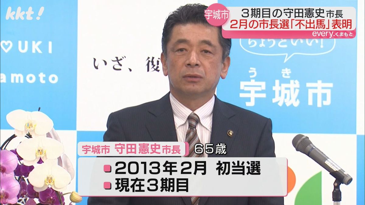 宇城市の守田憲史市長 来年2月の市長選に不出馬 現在3期目