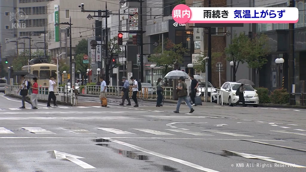 富山県内は雨が続き　気温上がらず肌寒く
