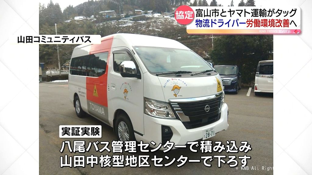 コミュニティバス活用し宅配荷物運搬へ　富山市が企業と協定