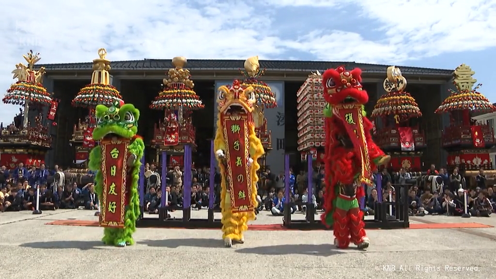 被災地・高岡市伏木地区 台湾獅子が復興祈願の舞 披露（2025年5月3日