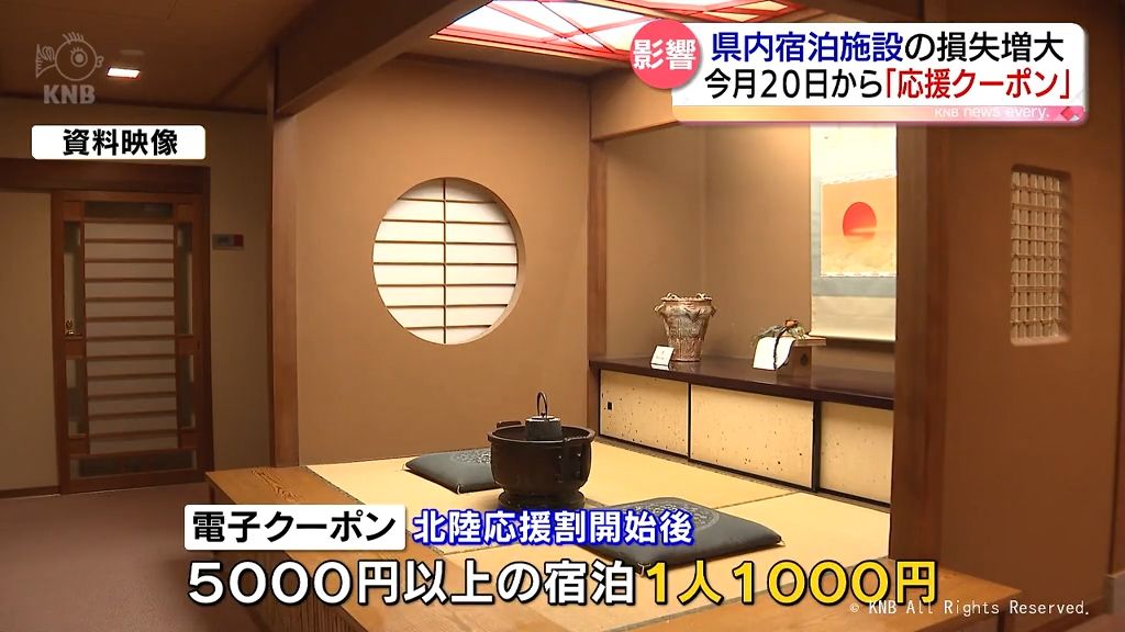 富山県内宿泊施設の損失　1月は20億円に　県独自観光支援クーポンは2月20日開始