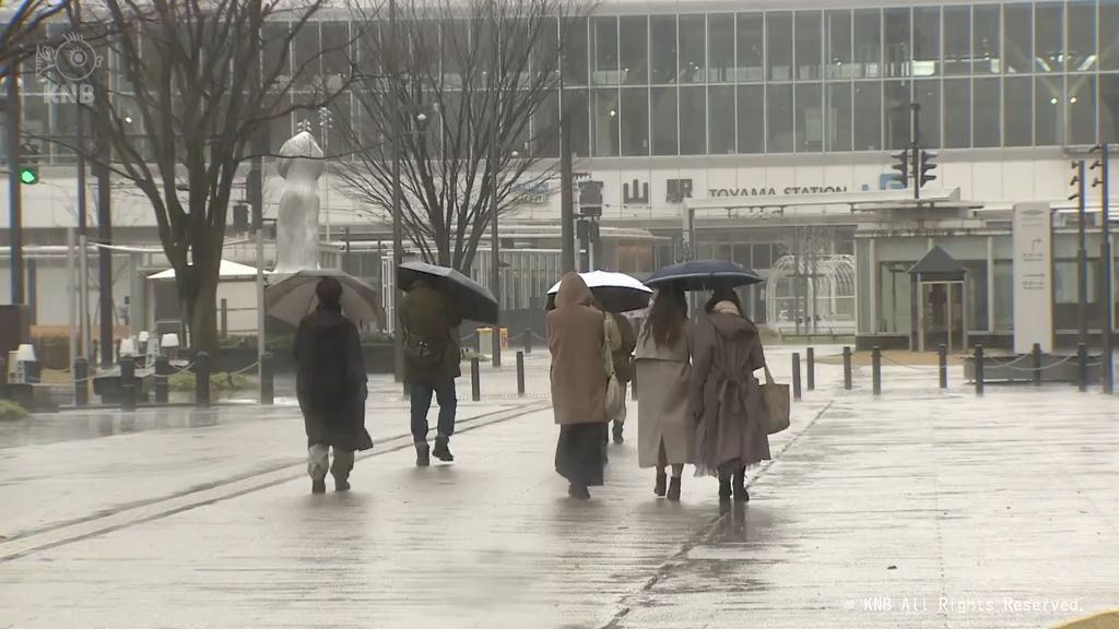 4日午前にかけて平野部でも雪に　雷や突風にも注意を　富山県内