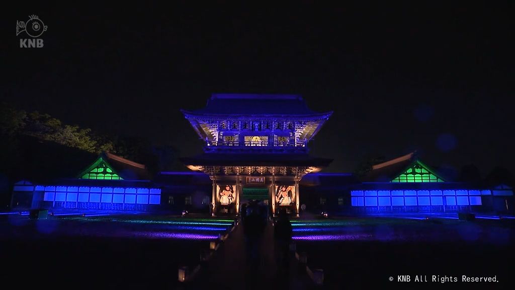 光と音楽に包まれ…　国宝・瑞龍寺のライトアップ始まる　高岡市