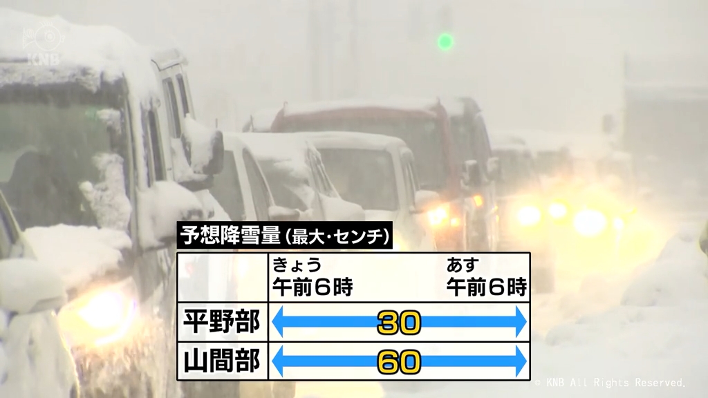 富山市で4年ぶり積雪60センチ 県内は雪が降り続く （2025年2月5日