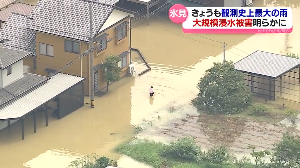 未明にはきのう上回る１時間降水量　豪雨被災の氷見市　各地で被害明らかに　富山県氷見市