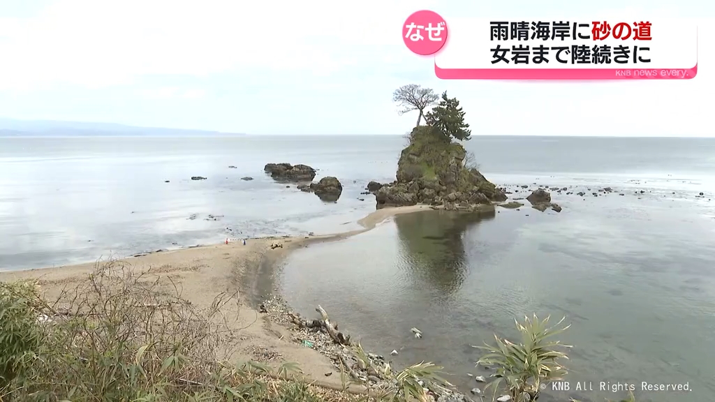 独自】雨晴海岸に出現した“砂の道”現象 能登半島地震の影響の可能性を