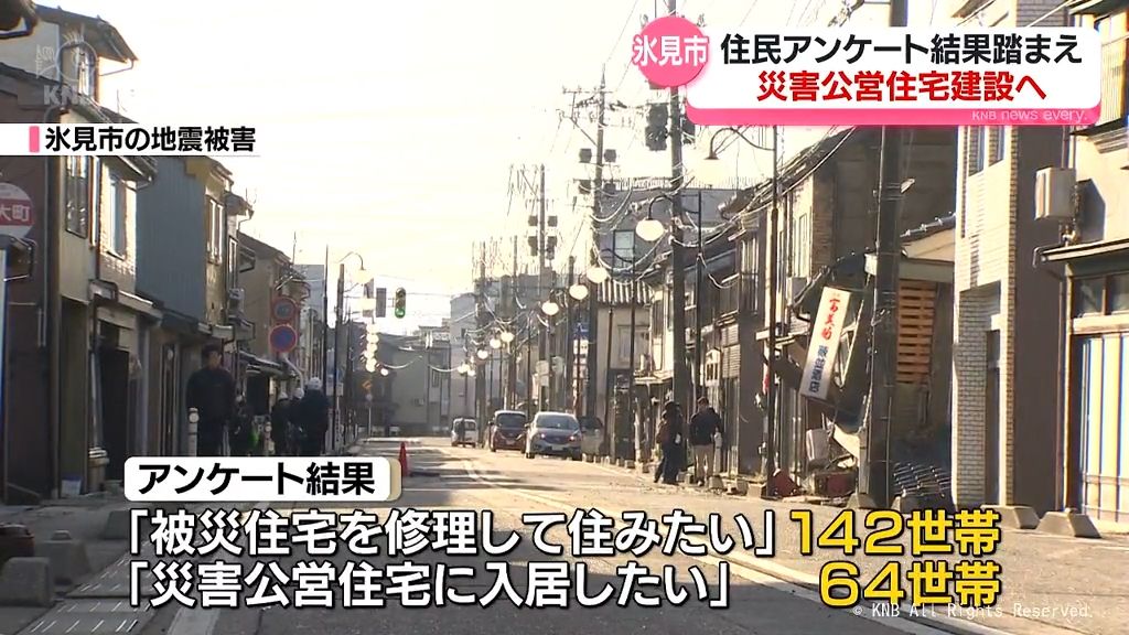 氷見市が被災世帯アンケート結果公表　災害公営住宅の建設進める方針