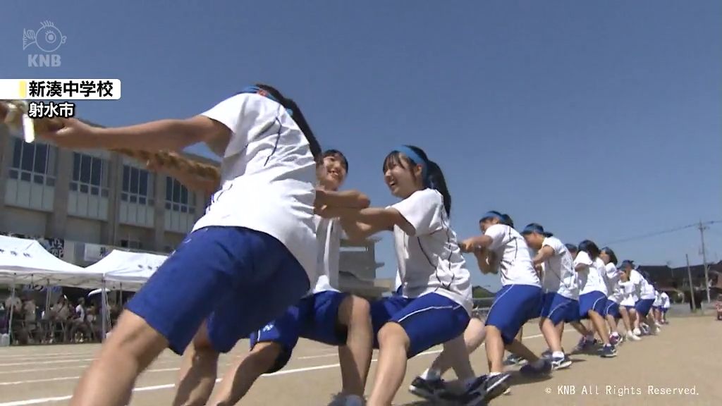 猛暑避け運動会前倒し　射水市の中学校