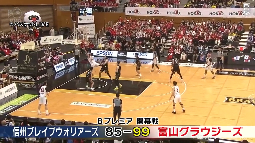 Ｂプレミア元年　富山グラウジーズは信州とのアウエー開幕戦を勝利