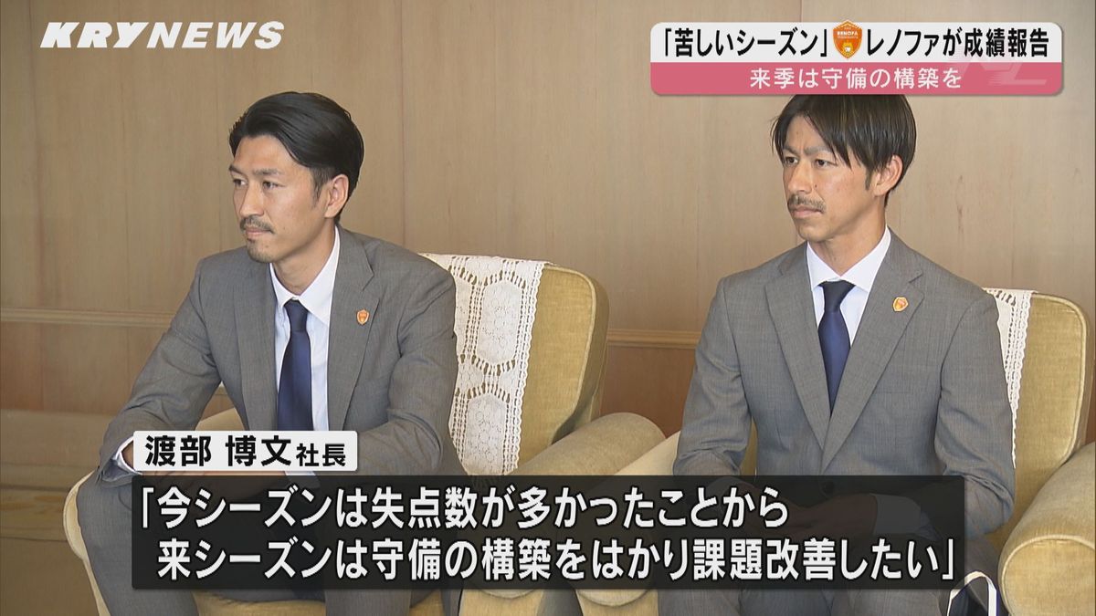 レノファ山口の渡部社長らが村岡知事に2023シーズンの成績を報告 