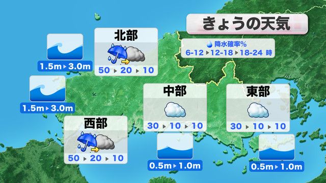 きょう28日(月)の天気