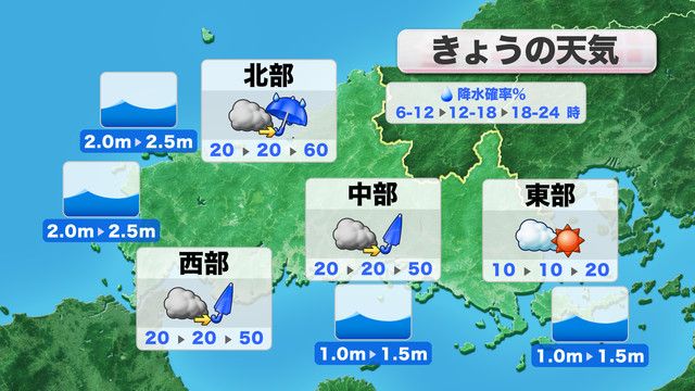 きょう7日(火)の天気