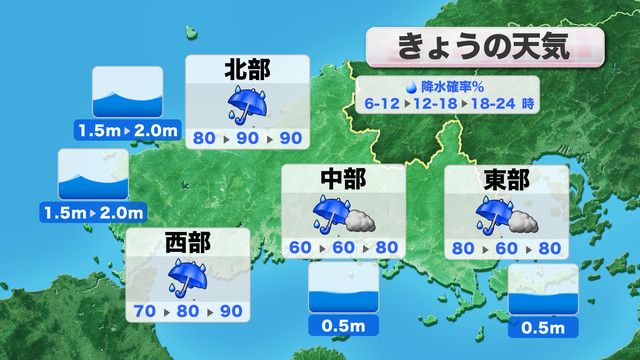 きょう7日(月)の天気