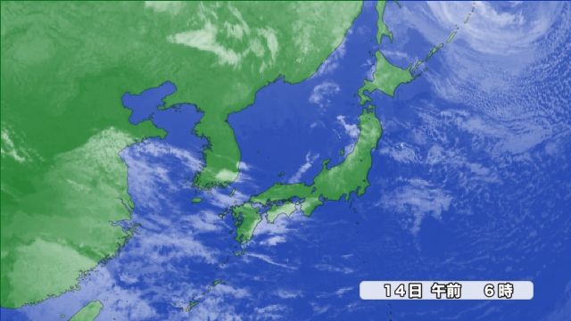 14日（木）午前6時の雲の様子