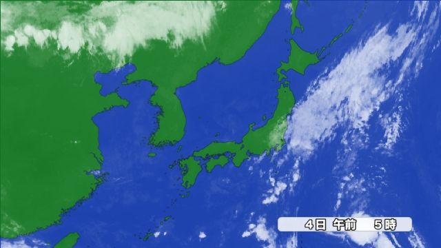 きょう4日(水)の雲画像