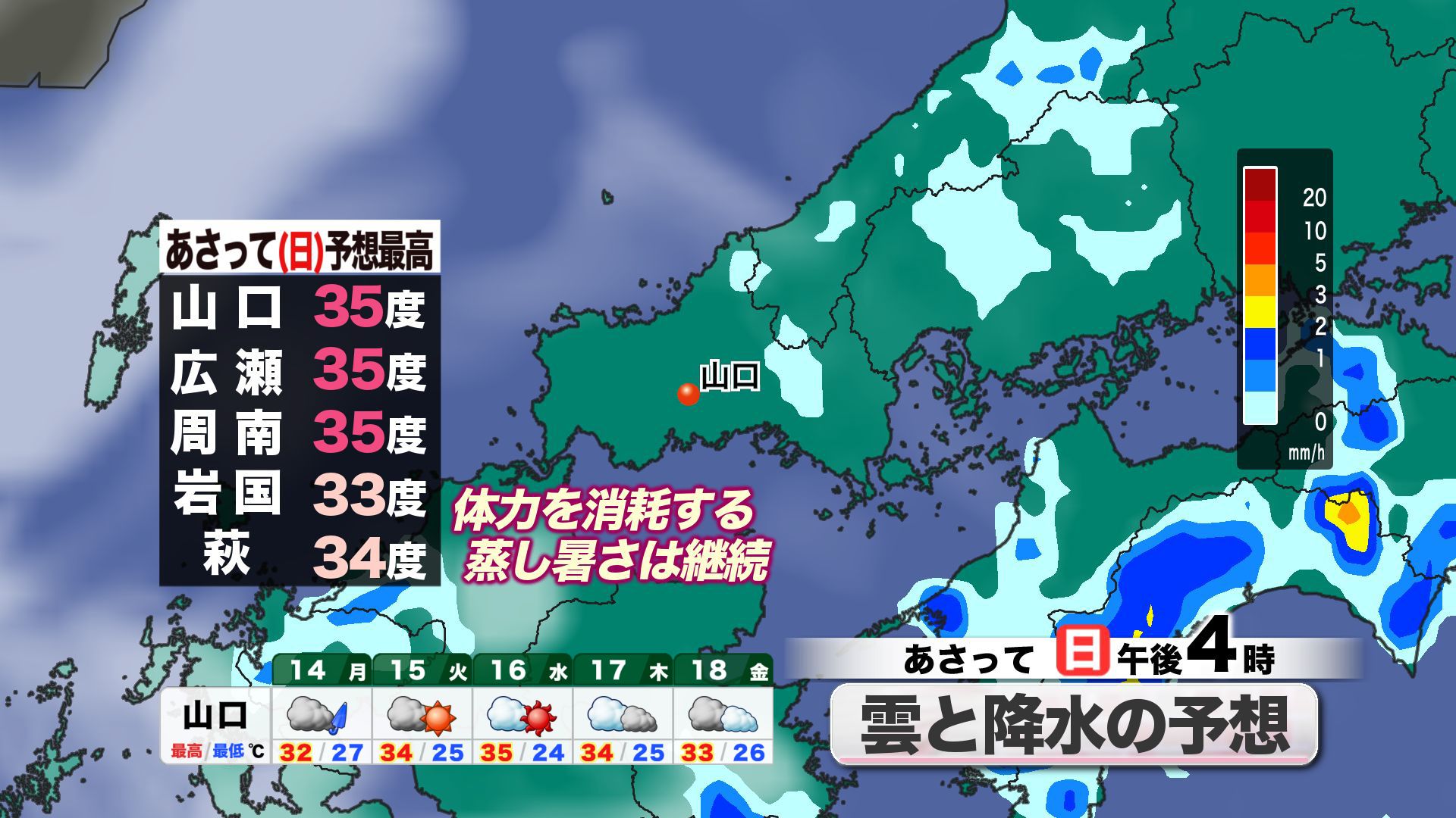 山口天気 夕刊7/11】週末も大気不安定 天気の急変＆猛暑に要注意 来週