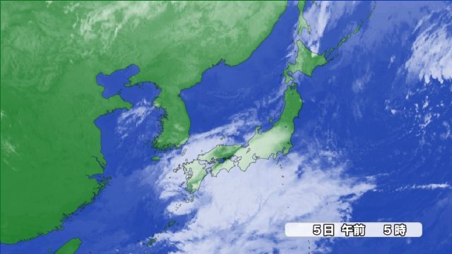 5日（火）午前5時の雲の様子