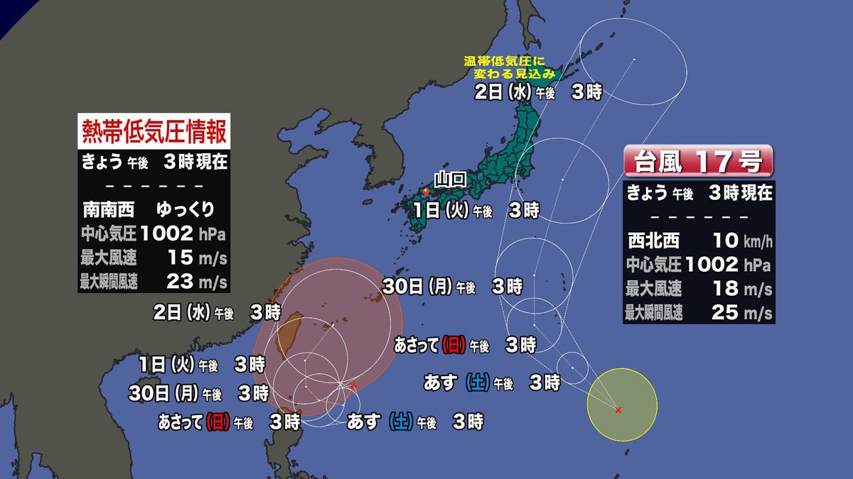 台風予想進路