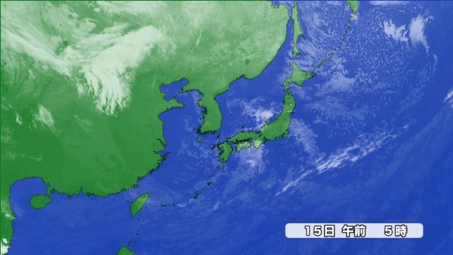 15日（水）午前5時の雲の様子