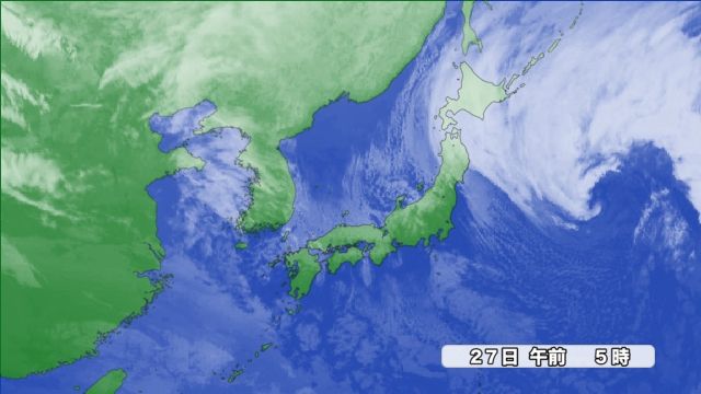 27日（火）午前5時の雲の様子