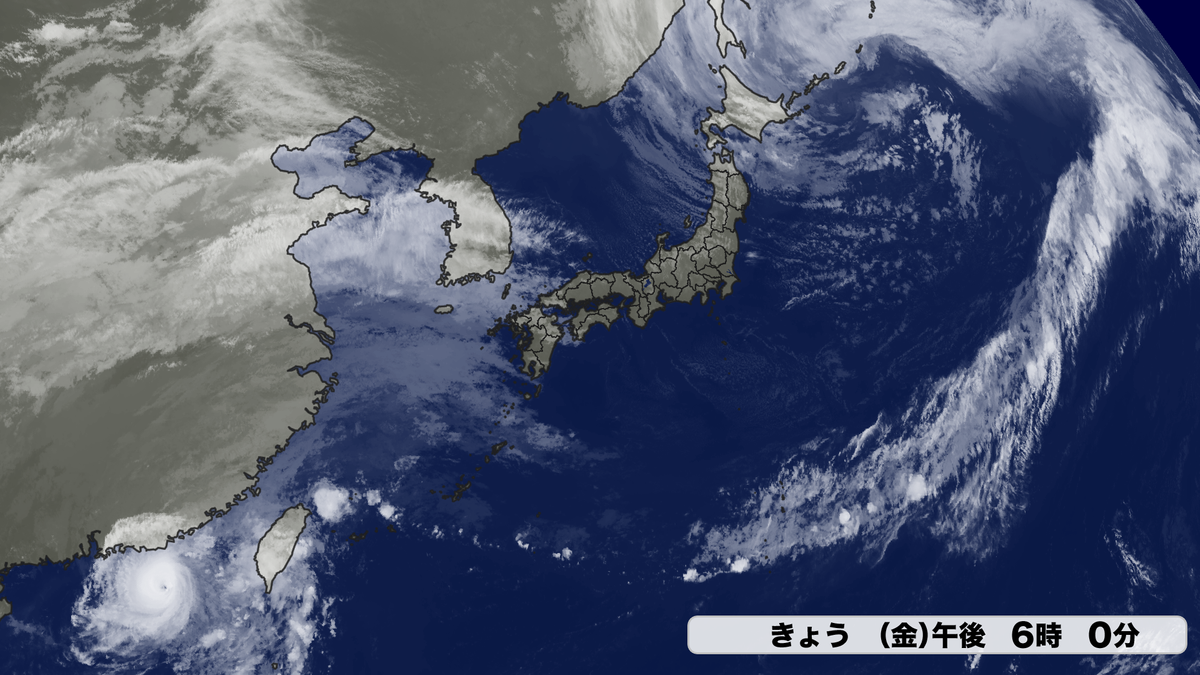 6日（金）午後6時の雲の様子