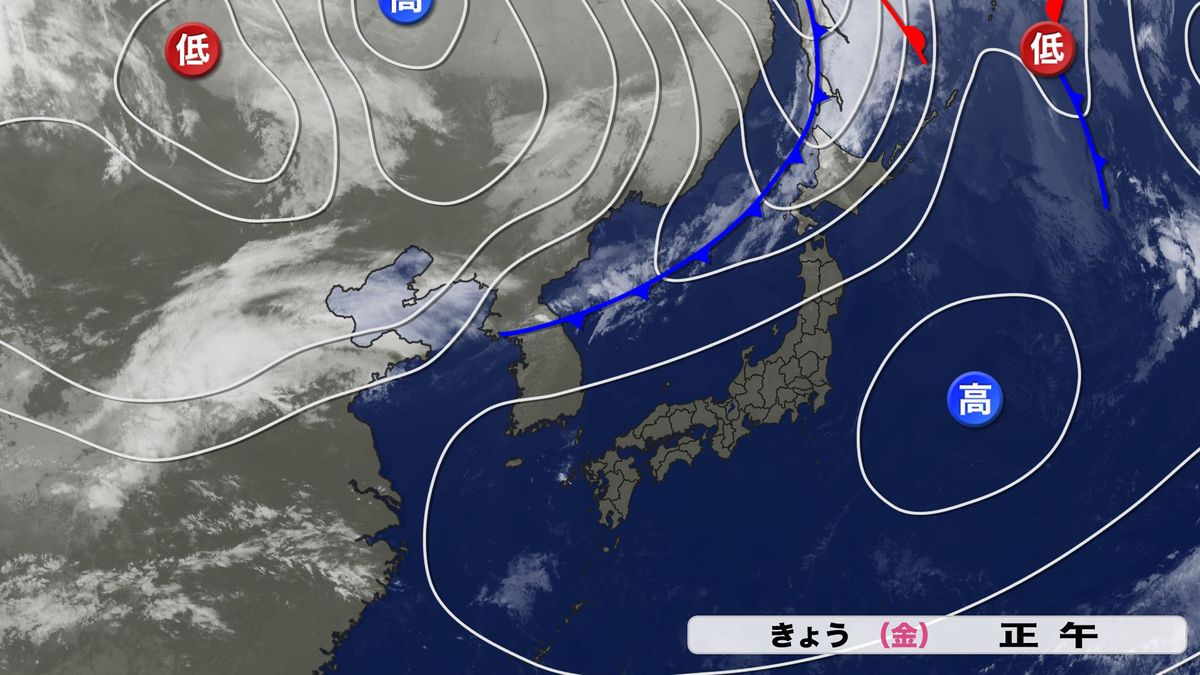 3日(金・祝)の雲画像と天気図