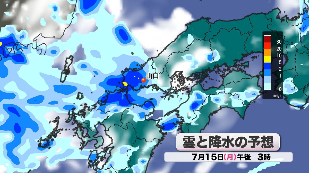 15日(月)雲と降水の様子