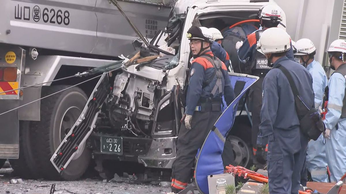 山口・光の県道下松田布施線でトラック同士の衝突事故 2人が重軽傷 