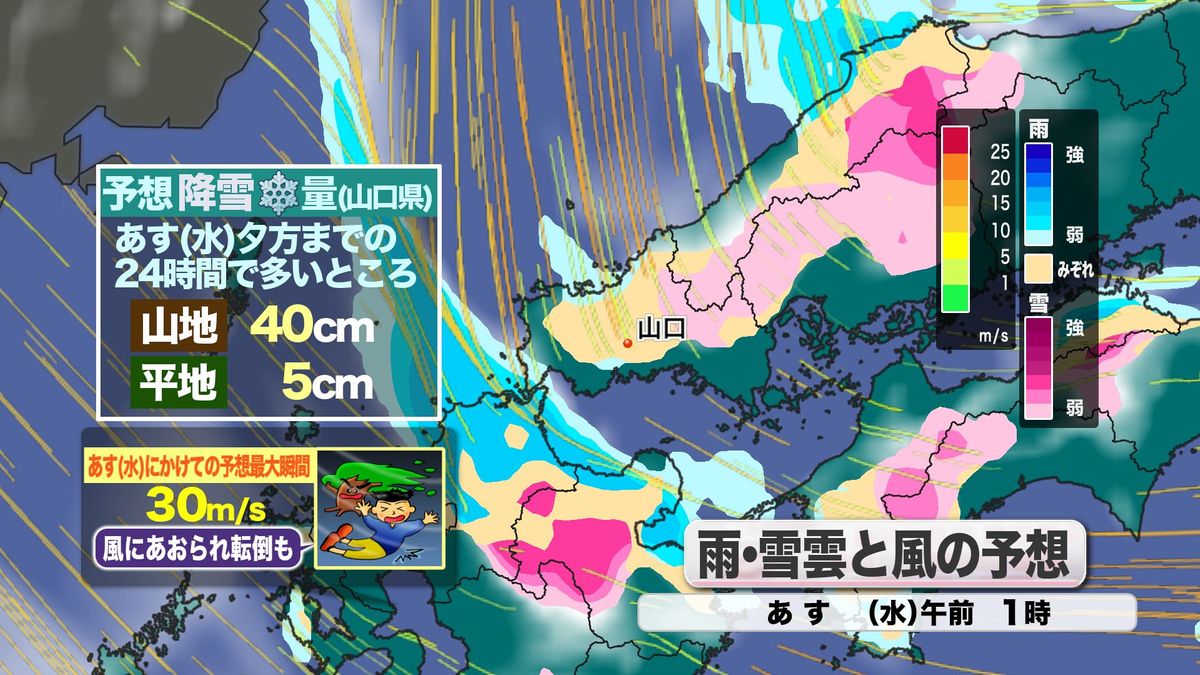 【山口天気　夕刊 3/18】暴風雪警報発表中…雪を伴う暴風とともに山地は積雪急増のおそれ　あす19日(水)日中は荒天は峠を越え 今週後半は一転して春本番へ加速へ