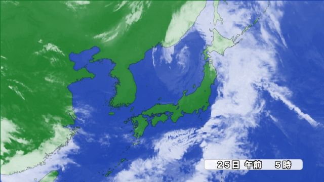 きょう25日（木）午前5時の雲画像