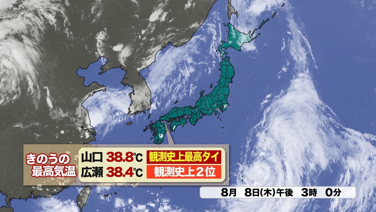 きのう8日(木)は記録的暑さに