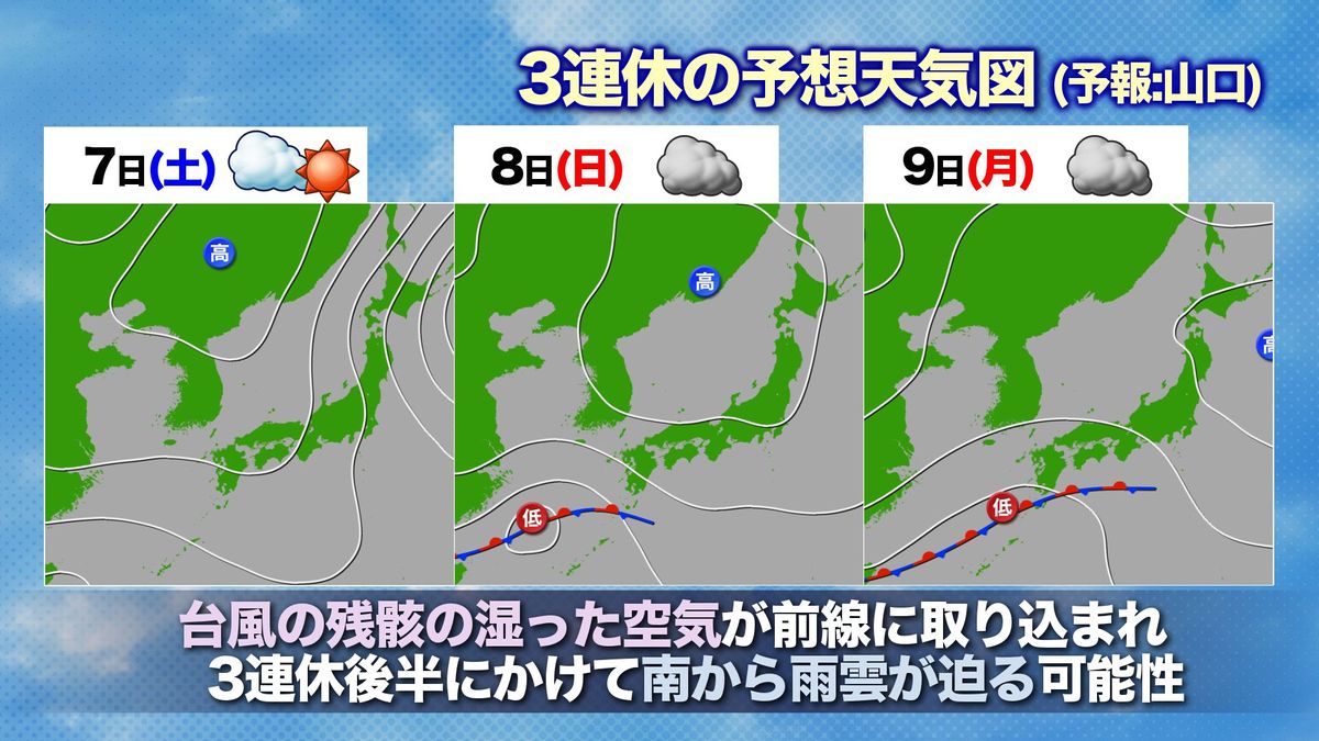 3連休の予想天気図