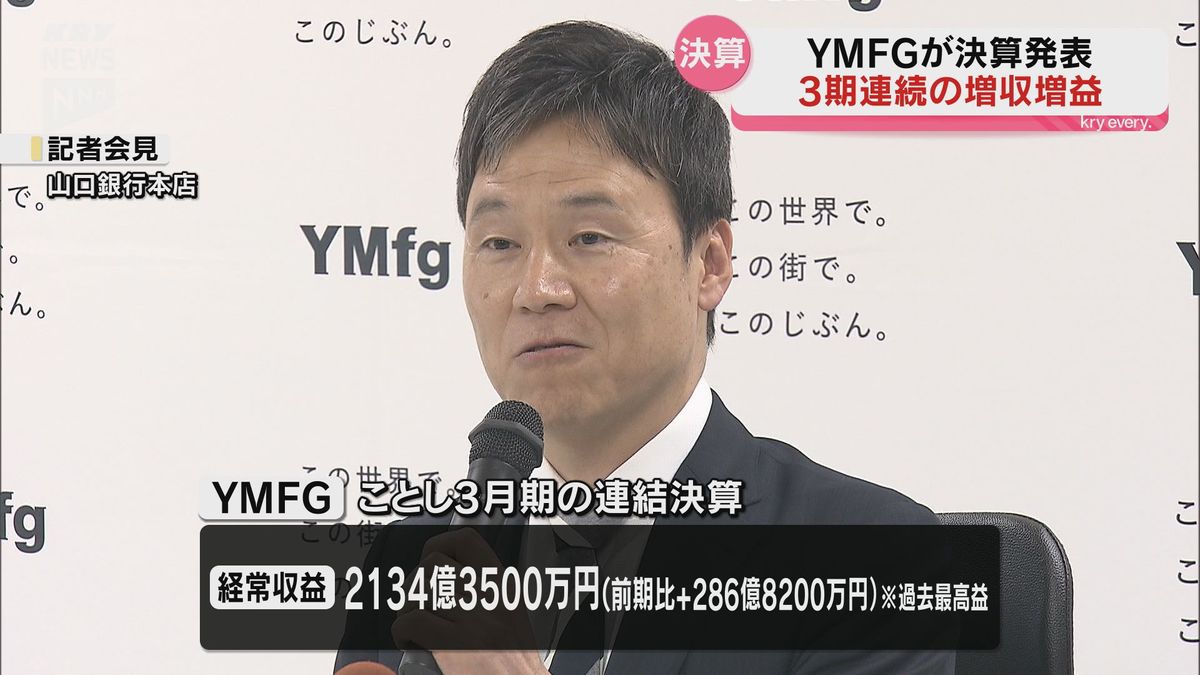 3期連続の増収増益…山口ファイナンシャルグループが決算発表　過去最高益を計上